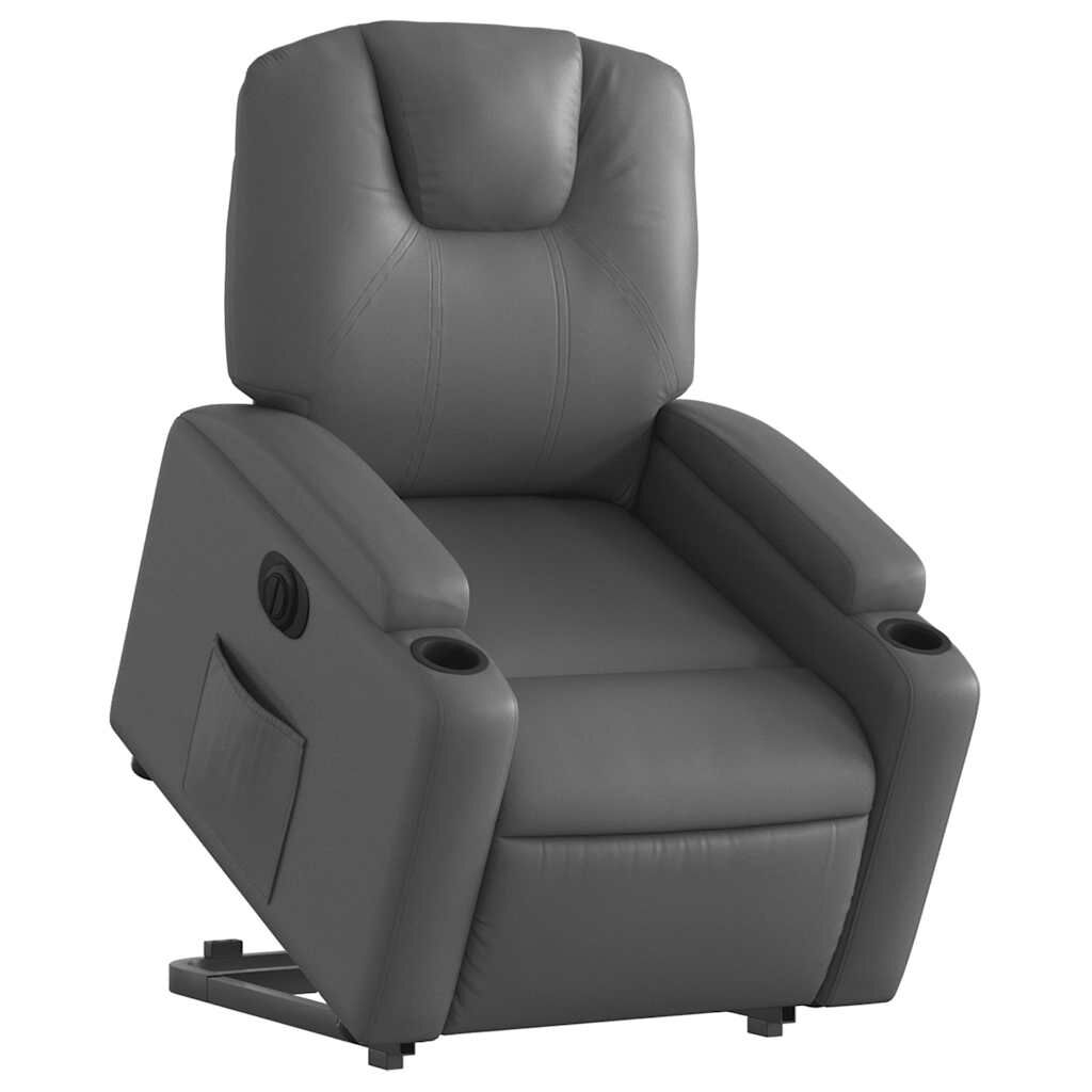 vidaXL Electric Stand up Recliner Chair Grey Faux Leather