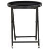 vidaXL 3 Piece Garden Bistro Set Poly Rattan and Tempered Glass Black