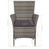 vidaXL 3 Piece Bistro Set Poly Rattan Grey