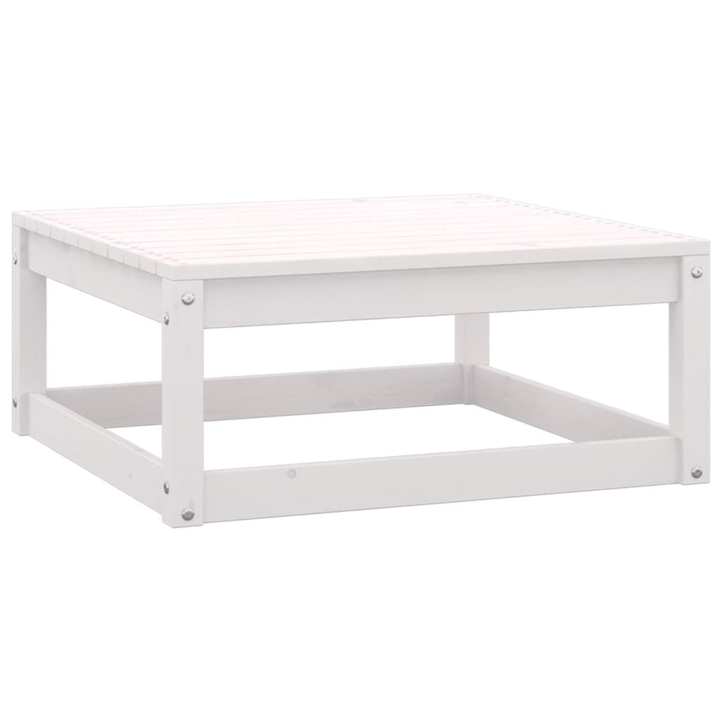 vidaXL Garden Footstools with Cushions 2 pcs White Solid Pinewood