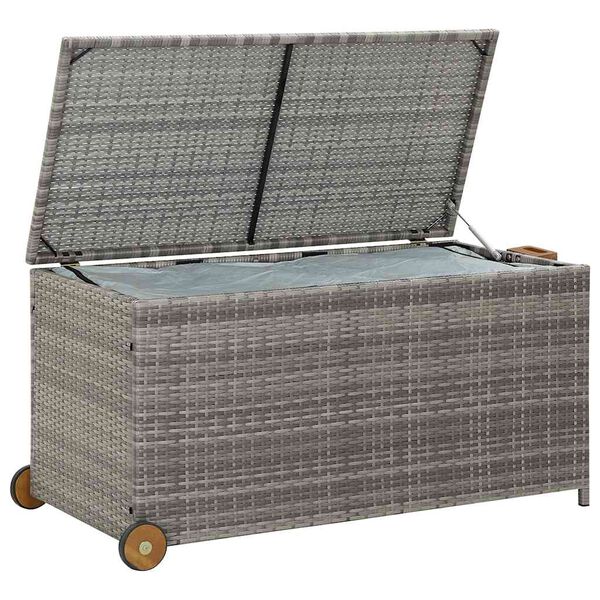 vidaXL Garden Storage Box Light Grey 120x65x61 cm Poly Rattan