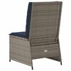 vidaXL Garden Sofa with Cushion Grey and Navy Blue Poly Rattan