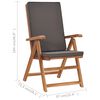 vidaXL 5 Piece Garden Dining Set with Cushions Solid Teak Wood