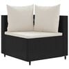 vidaXL 10 Piece Garden Sofa Set with Cushions Black Poly Rattan