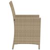 vidaXL 3 Piece Bistro Set with Cushions Beige Poly Rattan
