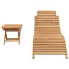 vidaXL Sun Lounger Folding 2 pcs Brown Solid Teak Wood