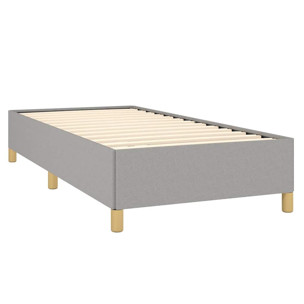 vidaXL Bed Frame without Mattress Light Grey 100x190 cm Twin Fabric