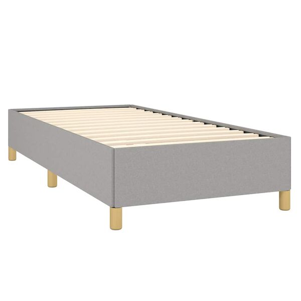 vidaXL Bed Frame without Mattress Light Grey 100x190 cm Twin Fabric