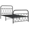 vidaXL Metal Bed Frame without Mattress with Footboard Black 100x200cm
