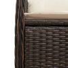 vidaXL Reclining Garden Chair with Cushions Brown Poly Rattan