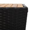 vidaXL 3 Piece Garden Bistro Set Poly Rattan and Acacia Wood Black