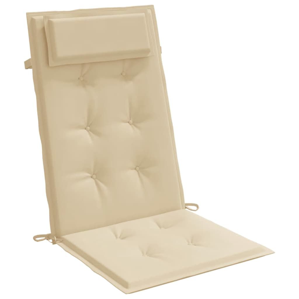 vidaXL Highback Chair Cushions 2 pcs Beige Oxford Fabric