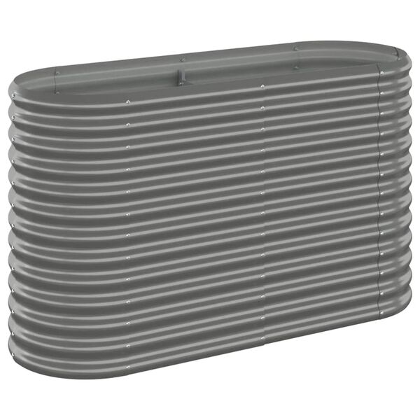 vidaXL Garden Raised Bed Galvanised Steel 114x40x68 cm Grey
