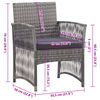 vidaXL Garden Armchairs with Cushions 2 pcs Anthracite Poly Rattan