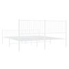 vidaXL Metal Bed Frame without Mattress with Footboard White 193x203cm
