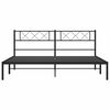 vidaXL Metal Bed Frame without Mattress with Headboard Black 183x213cm