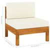 vidaXL 4-Seater Garden Sofa with Cream White Cushions Solid Acacia Wood
