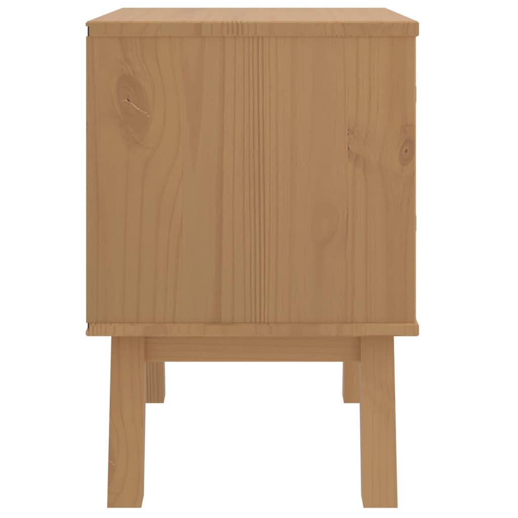 vidaXL Bedside Cabinet OLDEN Grey and Brown Solid Wood Pine