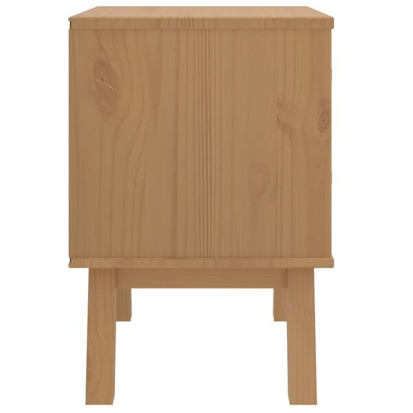 vidaXL Bedside Cabinet OLDEN Grey and Brown Solid Wood Pine