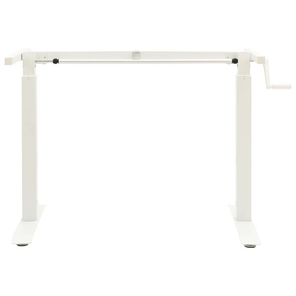 vidaXL Manual Height Adjustable Standing Desk Frame Hand Crank White