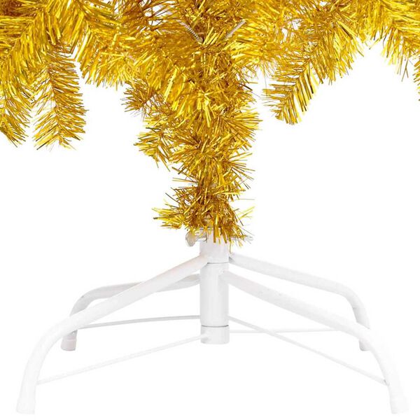 vidaXL Artificial Pre-lit Christmas Tree with Ball Set Gold 210 cm PET