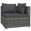 vidaXL 7 Piece Garden Lounge Set with Cushions Grey Poly Rattan