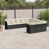 vidaXL 11 Piece Garden Sofa Set with Cushions Black Poly Rattan