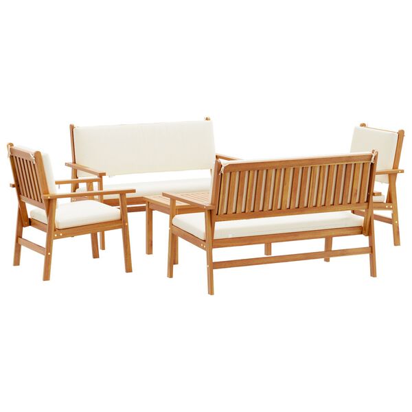 vidaXL 5 Piece Garden Sofa Set with Cushions Solid Wood Acacia