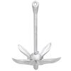 vidaXL Folding Anchor with Rope Silver 3.2 kg Malleable Iron