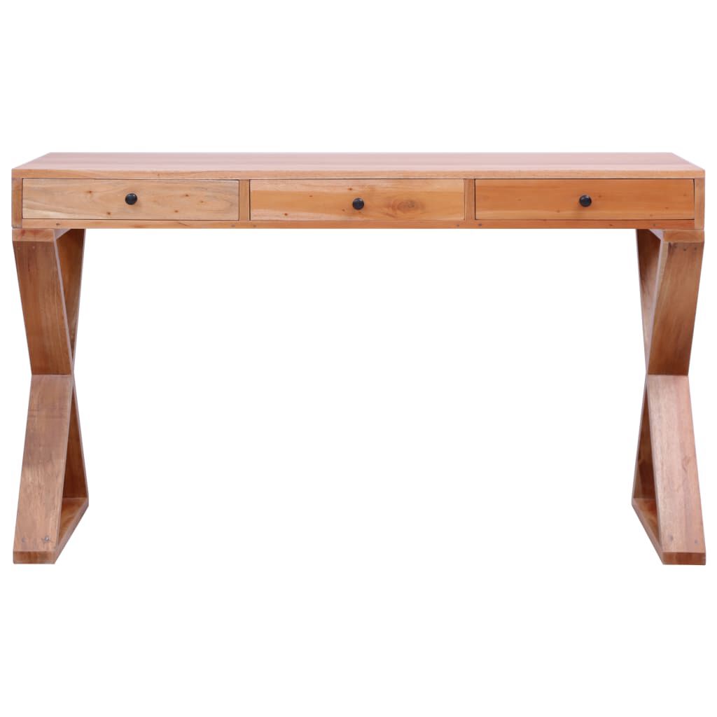 vidaXL Computer Desk Natural 115x47x77 cm Solid Mahogany Wood