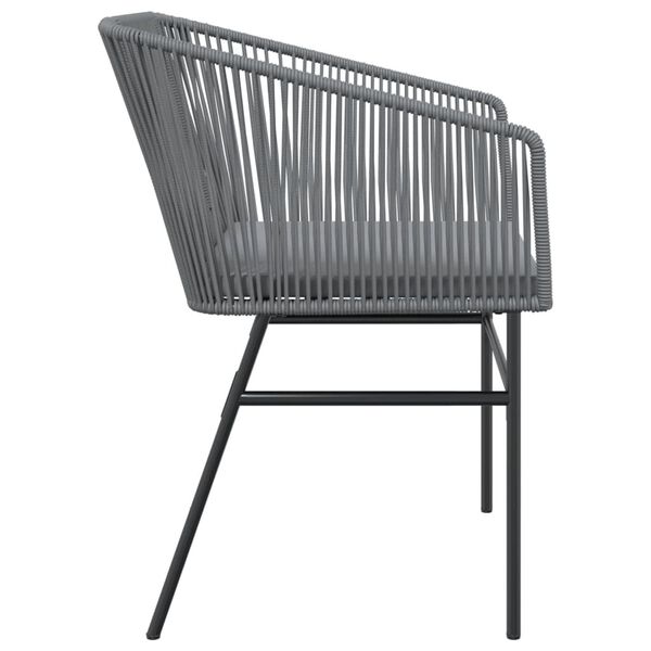 vidaXL Garden Chairs 2 pcs with Cushions Grey Poly Rattan
