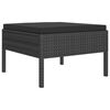 vidaXL 6 Piece Garden Lounge Set with Cushions Poly Rattan Black