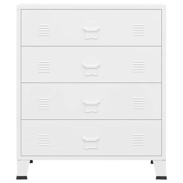 vidaXL Industrial Drawer Cabinet White 78x40x93 cm Metal