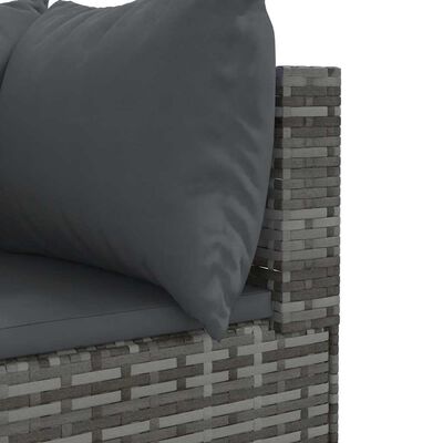 vidaXL 7 Piece Garden Lounge Set with Cushions Grey Poly Rattan