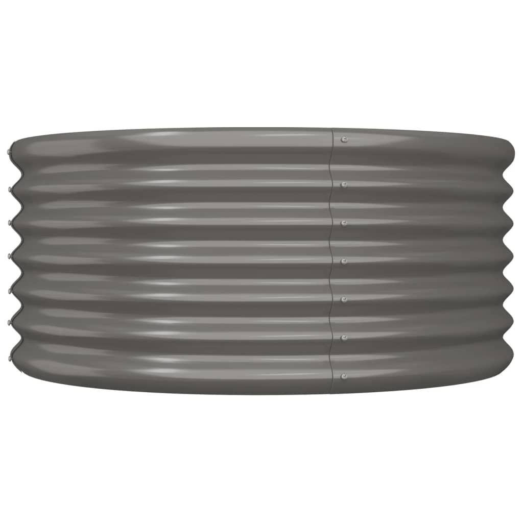 vidaXL Garden Planter Powder-coated Steel 80x80x36 cm Grey