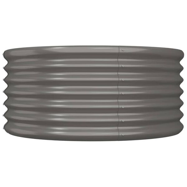 vidaXL Garden Planter Powder-coated Steel 80x80x36 cm Grey