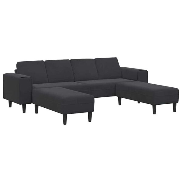 Sofa Set 3 pcs Black Velvet