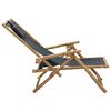 vidaXL Reclining Relaxing Chair Dark Grey Bamboo and Fabric