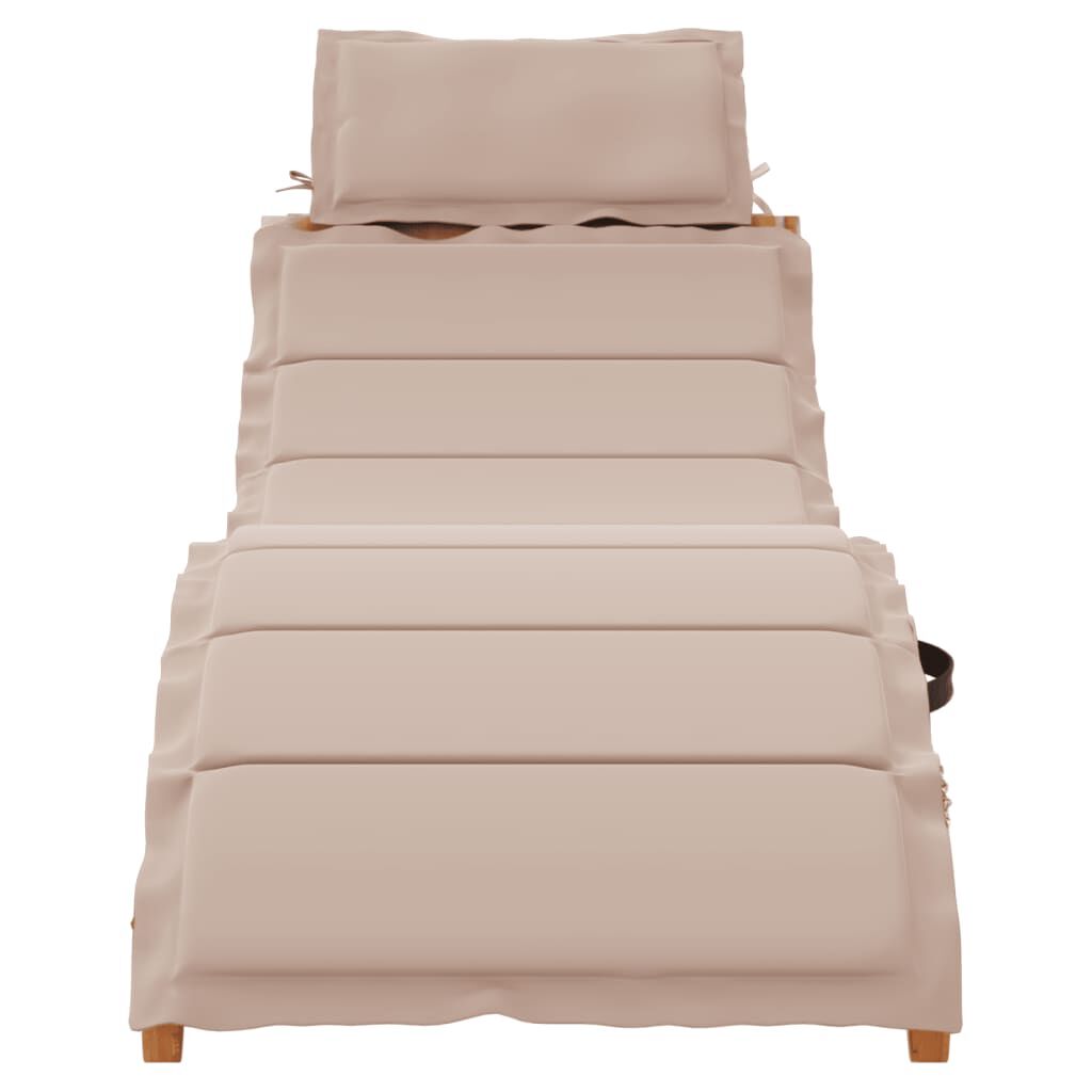 vidaXL Sun Loungers with Cushions 2 pcs Taupe Solid Wood Acacia