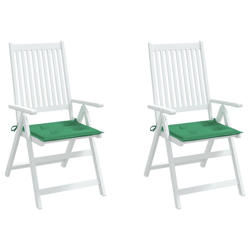 vidaXL Garden Chair Cushions 2 pcs Green 50x50x3 cm Oxford Fabric