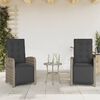 vidaXL 3 Piece Bistro Set with Cushions Grey Poly Rattan