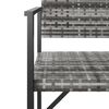 vidaXL 2-Seater Garden Bench Grey Poly Rattan