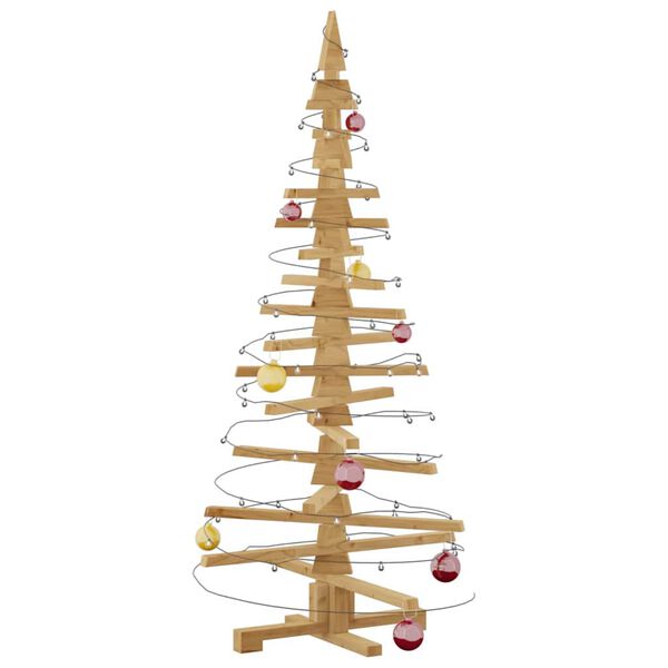 vidaXL Wooden Christmas Tree with Stand Brown 150 cm Solid pine wood