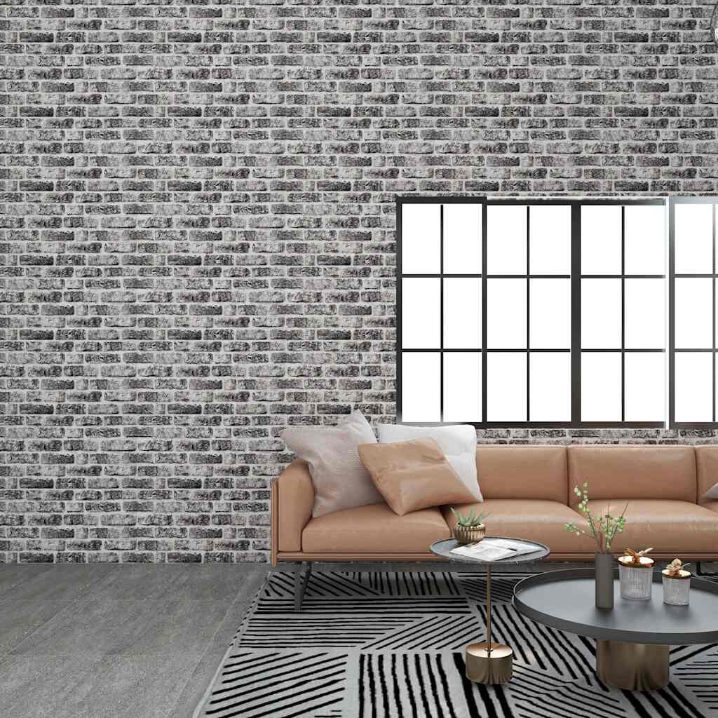 vidaXL 3D Wall Panels with Dark Grey Brick Design 10 pcs EPS