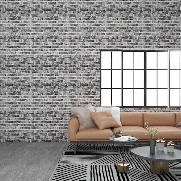 vidaXL 3D Wall Panels with Dark Grey Brick Design 10 pcs EPS