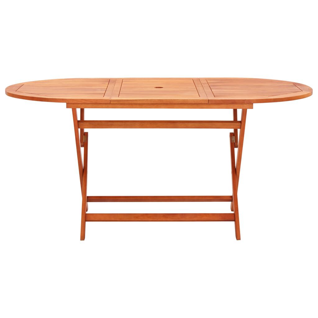vidaXL Folding Garden Table 160x85x74 cm Solid Eucalyptus Wood