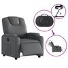 vidaXL Electric Recliner Chair Grey Faux Leather