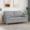 vidaXL 2-Seater Sofa with Throw Pillows Light Grey 140 cm Fabric