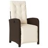 vidaXL 3 Piece Bistro Set with Cushions Brown Poly Rattan