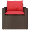 vidaXL 4 Piece Garden Sofa Set with Cushions Brown Poly Rattan